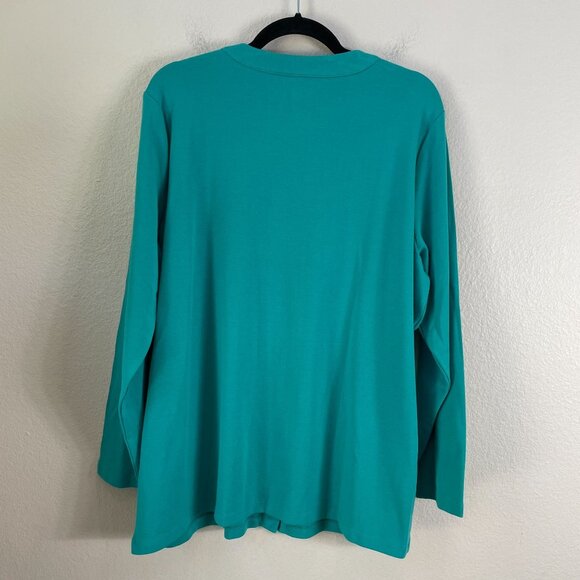 Appleseeds Womens XL Turquoise Button Cardigan Pockets Long Sleeve - Picture 9 of 9
